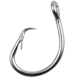 Circle Hooks Saltwater Fishing Hooks, 20pcs Tuna Circle Hooks Stainless Steel Hooks 2X Extra Strong Big Game in-line Circle Hooks Short Shank Circle Hooks for Catfish Bluegill Tuna Bass
