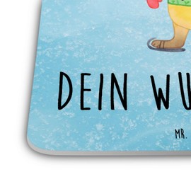 Mr. & Mrs. Panda Personalisiertes Untersetzer Set Fuchs Schlittschuhe 15er Set - Personalisierte Geschenke, Heiligabend, Personalisierte
