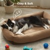 FURTIME Washable Small Dog Bed, Rectangle Comfy Fluffy Kitten Puppy