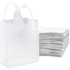 Odseciran 50 Pack 16x6x12 Clear Gift Bags with Handles, Shopping Bags for Small Business