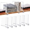 JOY DECOR 6 Pack Acrylic Clear Shelf Dividers for Closets