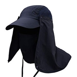 G-LIKE Men's Women's Sun Protection Cap – Unisex Outdoor Sun Hat Summer UV Protection Safari Hat Fishing Hat Baseball Cap Baseball Cap with Face Protection Neck Protection Foldable Removable,