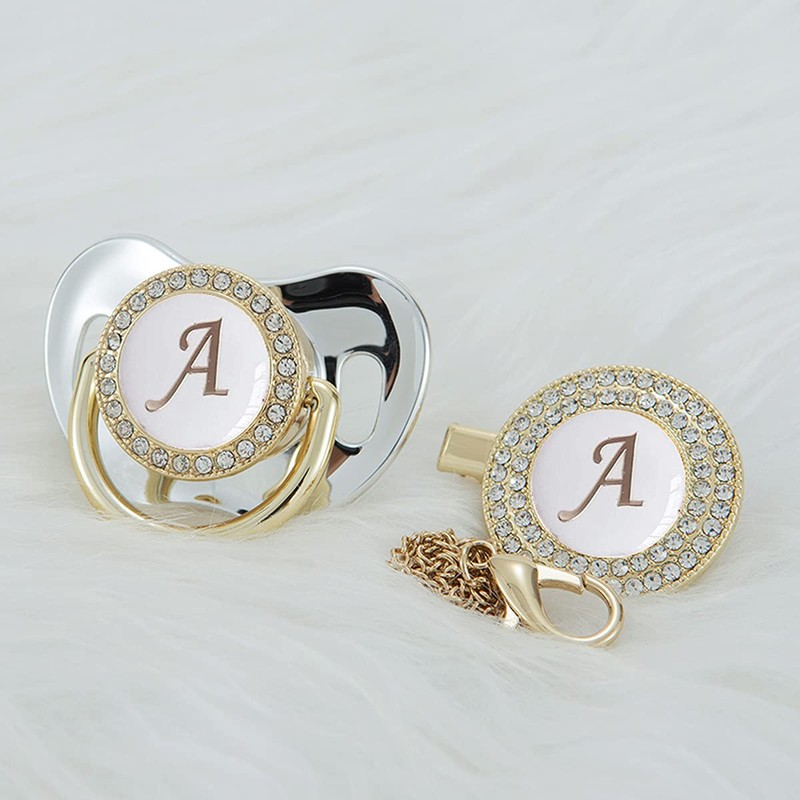 MIyocar All Handmade Bling Baby Pacifier and Clip Set 26