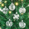 inherited behone 15 Pieces Plastic Christmas Baubles Transparent Round Clear