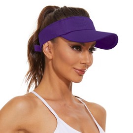 Century Star Visors for Women Mens Sun Visor Hats Sports Outdoor Tennis Running Adjustable Beach Cap Sun Protection, Purple, One Size