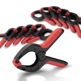 POWERTEC Spring Clamps Set - 10 Pack Mini Plastic Clips with 1-Inch Opening and Pivoting Jaw Pad, Ideal for Pool Cover, Tarp, Craft, Ballon Slips and Woodworking (71018V)