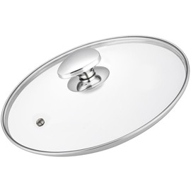 Glass Lid For Pots, Pans and Skillets, Clear tempered Glass Lid Replacement with Vent For Frying Pan, Stock Pot, Cast iron skillet, 8, 9.5, 10.25, 11, 12, 12.5, 13.5 and 14 Inch Stainless Steel Covers