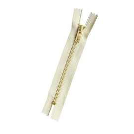 Jeans Zip Gold Metal Zippers 5 mm (Light Beige, 15 cm)