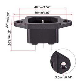 uxcell Panel Mount Plug Adapter 10A C14 3P IEC Inlet Module Power Connector Socket Straight