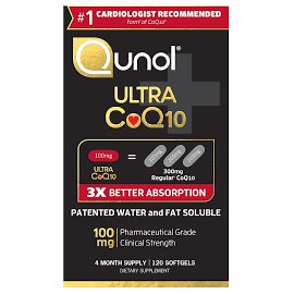 Qunol Ultra CoQ10 100 mg – Suplemento Dietético en Softgels | 120 Cápsulas | Absorción 3x Mejorada | Recomendado por Cardiólogos