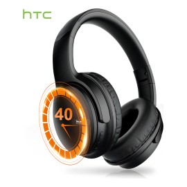 Audífonos Inalámbricos Htc Hp01 On Ear Bluetooth 5.3 Con Microfono Luz LED P/Gamer Color Negro