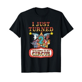 2nd Birthday Carnival Theme Welcome To My Circus Birthday T-Shirt, Black, Small