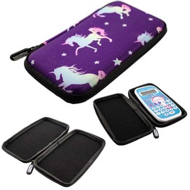 caseroxx Calculator Protective Case Suitable for Texas Instruments Little Professor in Unicorn Pattern Purple Transport Storage Case Cover, Unicorn Pattern - Purple