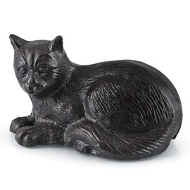 MOLIGOU Cast Iron Cat Statue, Cat Figurine Home Decor, Cat Sculpture Decor for Shelf, Garden