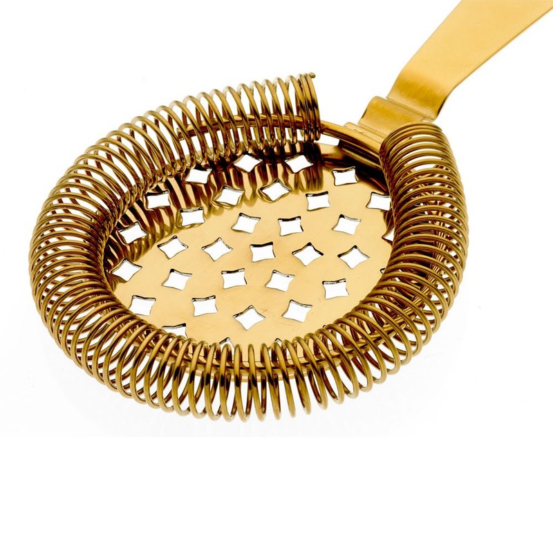 Barfly M37037GD Classic Hawthorne Spring Bar Strainer, Gold Plated