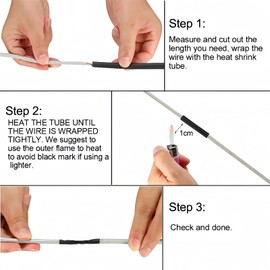 BOXONLY 3.5mm Dia EVA Heat Shrink Tubing Insulation Sleeving,Shrinkable Tube Cable Sleeve 10m,Black,1PC