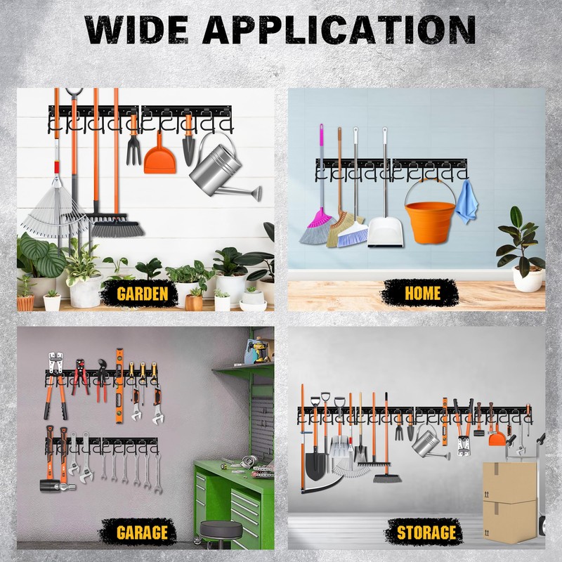 ELEAD 68'' All Metal Adjustable Garden Tool Organizer: Garage Tool