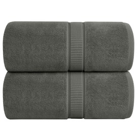 Oakias Premium Quality Grey Bath Sheets – 2 Pack – 35 x 70 Inches – 600 GSM – 100% Ring Spun Cotton Hotel Quality Jumbo Towels – Highly Absorbent & Soft Extra Large Bath Towels