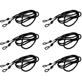 LJFEA Pack of 6 Universal Glasses Strap Durable Rubber and Fabric Glasses Straps - High Quality Glasses Strap for Glasses for Hanging, black