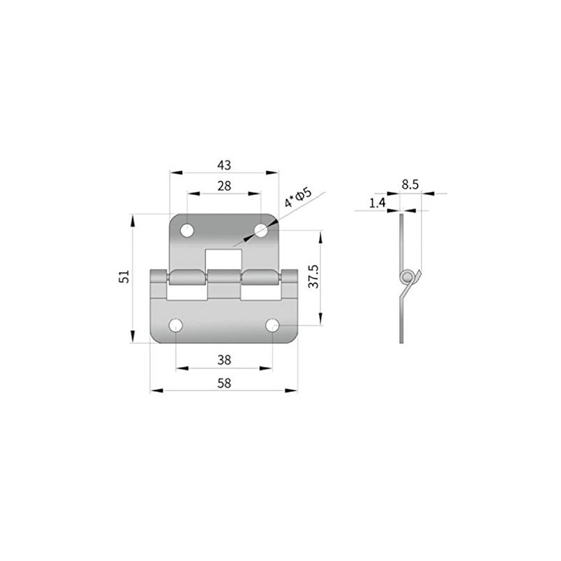 heyous 4pcs Take-Apart Hinge Lift Off Hinge Door Hinges Chrome