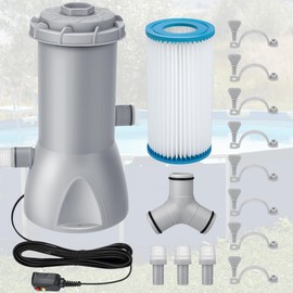 HappyAlley 1000 GPH Pool Pumps, Cartridge Filter Pump for Above Ground Pools, 1000 GPH Pump Flow Rate, Above Ground Cartridge Filter and Water Circulation System, Pool Filters Accessories