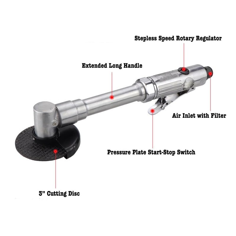 Generic 3” Pneumatic Cut Off Tool, 18000RPM Air Grinder, Extended