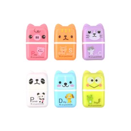 Tabanzhe Pencil Eraser-6PCS Cute Cartoon Rubber Eraser Animal Themed Roller Colorful Rectangle Roller Eraser for Kids School Office ffice Supply Stationery Party Favors