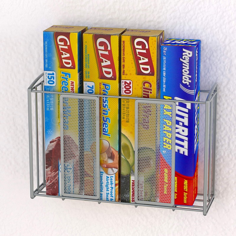 Simple Houseware Over Cabinet Door Organizer, 12.5"Wx3.75"Dx18"H, Mesh Silver