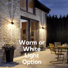 BRIGHTICONIC Solar Lights Outdoor Multi Direction Sconce Decorative Contemporary Up Down Dusk to Dawn Fence Spot Light Waterproof Led Wall Landscaping Pendant Lighting for Patio Planter MCM