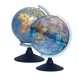 Exerz 21cm Globe Illuminated Cable Free LED Light - Physical Map (Day) - Consellation Globe (Night) - Light up globe (No interactive APP)