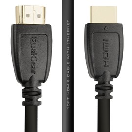 QualGear High Speed HDMI 2.0 Cable with Ethernet (3 Feet) - 100% OFC Copper, 24K Gold Plated Contacts, Triple-Shielded. Supports 4K Ultra HD, 3D, 18 Gbps, Audio Return Channel(QG-CBL-HD20-3FT), 1 Pack