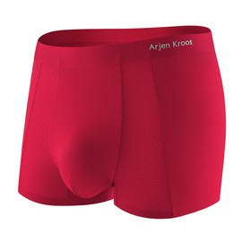 Arjen Kroos Men's Boxer Briefs Modal Breathable Mesh Workout Quick Dry Moisture Wicking Underwear for Men(Red,Large)