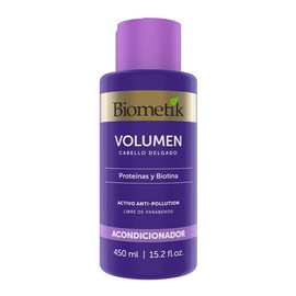 Biometik Volumen, Acondicionador para Cabello Delgado, Mayor Volumen, Mejora el Brillo y Aumenta el Grosor del Cabello, con Proteínas y Biotina, 450 ml
