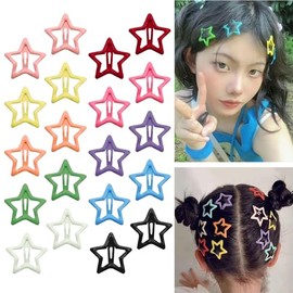 Mythya Broches para Cabello de Mujer 20 Piezas, Pinza para Cabello, Accesorios de Pelo Estrella, Clips y Barretas de Metal Antideslizantes para Niñas y Mujeres, Estilo Y2K (Colorido)