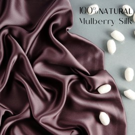 ZIMASILK 100% Mulberry Silk Pillowcase for Hair and Skin Health, Soft & Smooth, Both Sides Premium Grade 6A Silk, 600 Thread Count, with Hidden Zipper, 1pc (Standard 50x75 cm, Grey Purple)