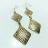 Fashion Jewelry E0818 Antique Gold Tone Metal Double Rhombus Shapes