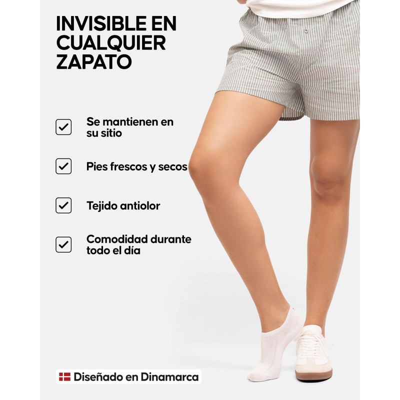 DANISH ENDURANCE Calcetines Invisibles para Hombre y Mujer Blanco CH