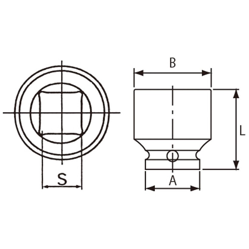 JTC 19 mm Impact Square Socket 21 mm 19 mm