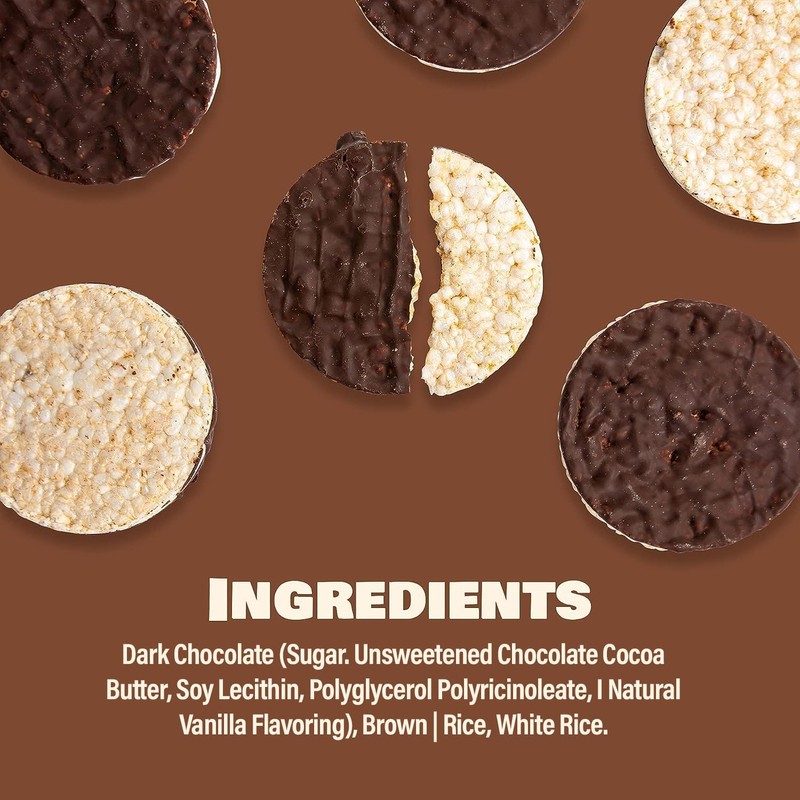 LIEBERS Dark Italian Chocolate Rice Cakes, Kosher, Gluten Free, 6