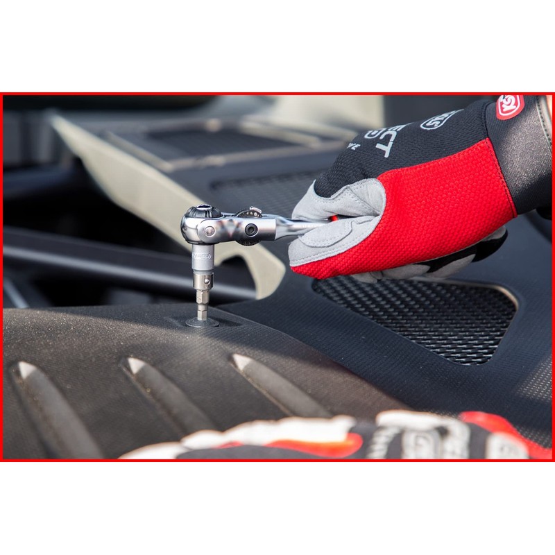 KS Tools Modifix 914.1405 Mini T-Handle Swivel Head Ratchet 1/4