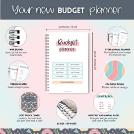 Budget Planner & Monthly Bill Organizer | Finance Budget Planner, Financial Savings, Debt, Income, Expenses, Spending & Bill Trackers - A5 (Colorful Sky)
