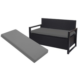 A ATH COLLECTION 100% Waterproof 2 3 4 Seater Indoor & Outdoor Bench Cushion Seat Pads for Lawn & Garden, Patio, Office, Coffee Shop with Removable cover (4 Seater 170cm x 51cm x 5cm, Gray)