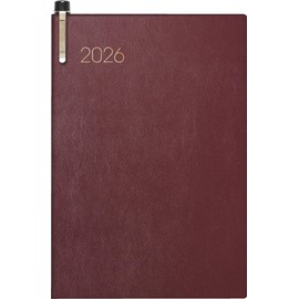 BRUNNEN Taschenkalender Mod. 723 2026 | A7, Kunstleder, bordeaux