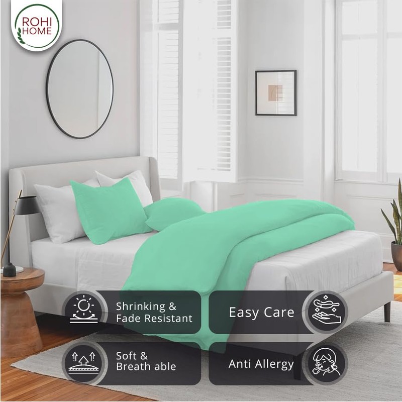 Rohi Easy Care plain King Size Duvet Cover set –