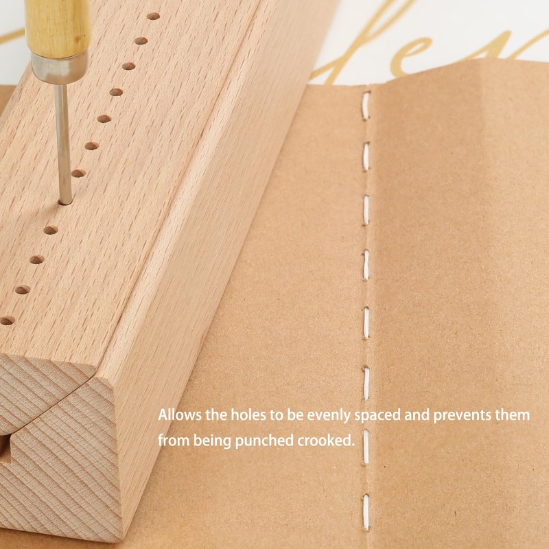 Beech Wood Book Binding Cradle with an Awl,Book Binding Kits