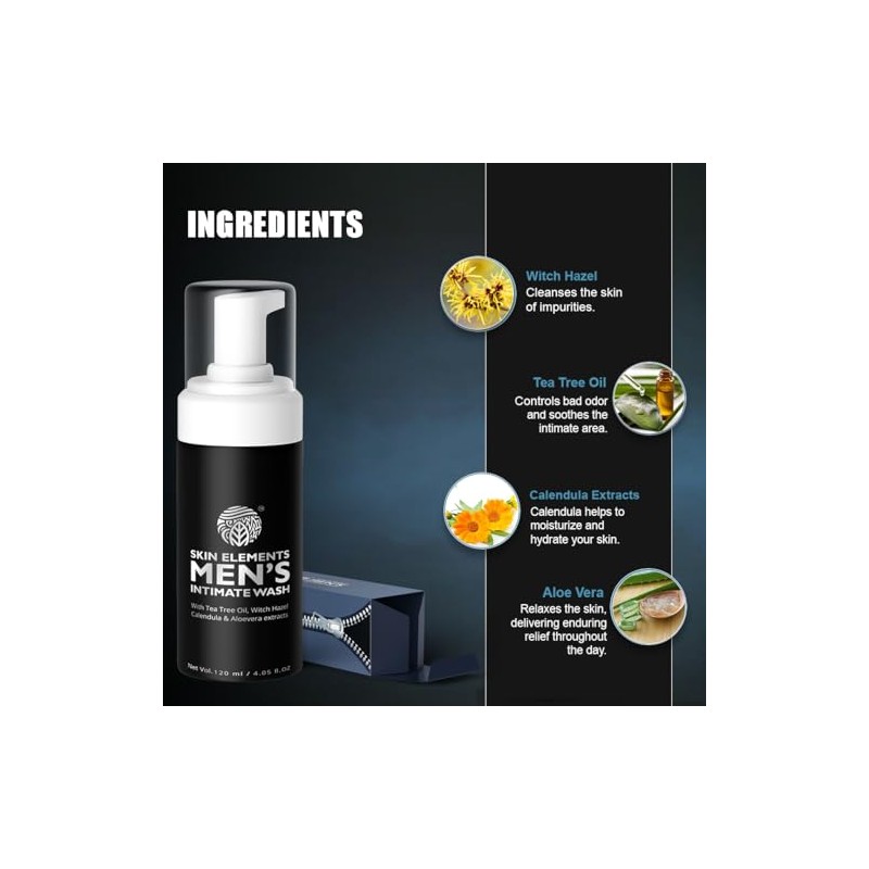Skin Elements Men's Intimate Wash 120 ml - Limpieza suave