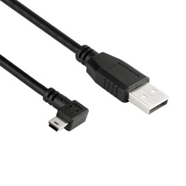 USB-A-Stecker auf Mini-USB-Kabel, 90 Grad rechtwinklig, Daten-Synchronisation, Ladekabel für Garmin GPS Navigator DVR GoPro Hero 4 3+ Digitalkamera (3 m)
