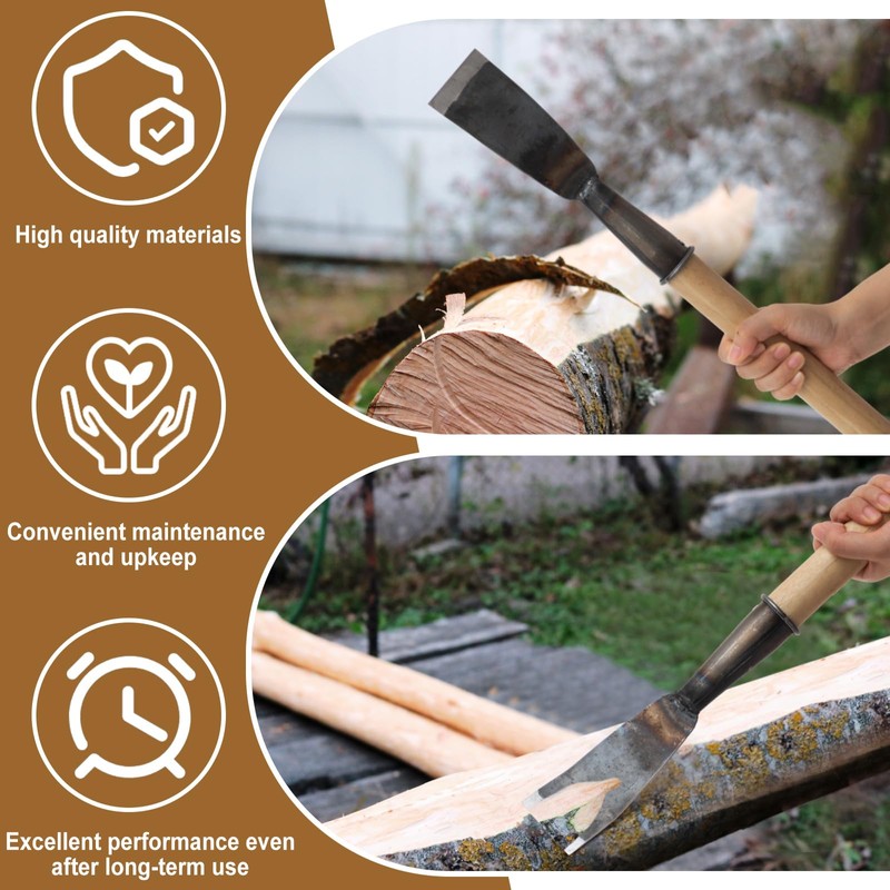 Leriton 2 Pcs 26.5 Inch Bark Spud Debarking Tool Long