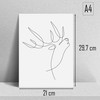 ChicResult Line Art Wandbilder 3er Set HIRSCH - Moderne schwarz-weiß