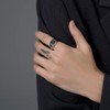 MYNENEY 14K Gold/Silver/Black Plated Square Signet Ring Anillos De Hombre